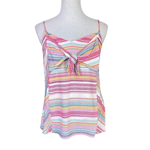 Miss Me NWT Multicolor Stripe Tie Knot Relaxed Cami Tank Top - Picture 1 of 12